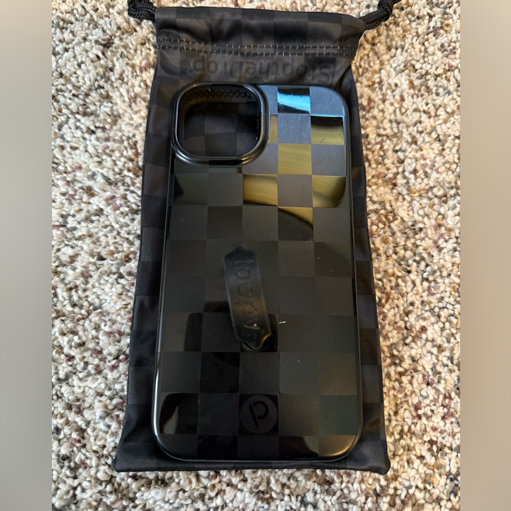 Loopy iPhone 13 Checkered Black Phone Case